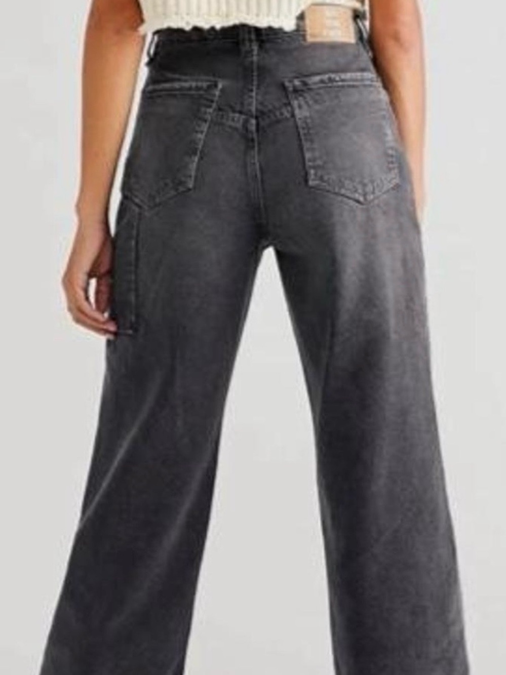 We The Free Tinsley Baggy High Rise Baggy Straight leg Black-Gray Relaxed Jeans